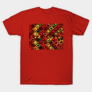 Red and Yellow Abstract Pattern T-Shirt